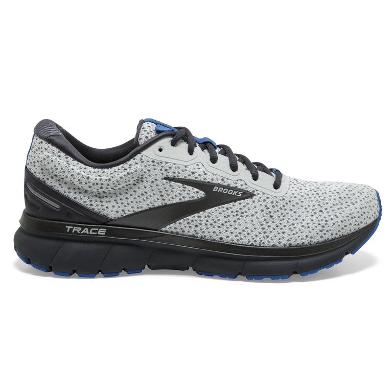 Brooks Men's Trace Adaptive Road Running Shoes - Ebony Grey /Oyster/Blue (XREA95216)